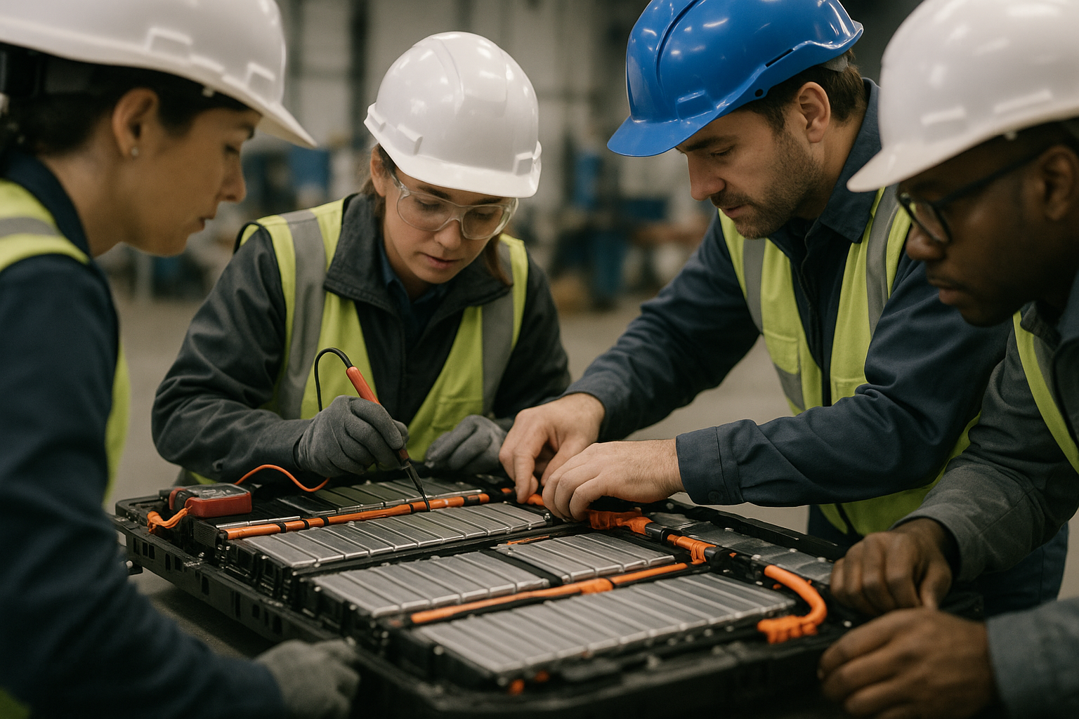 A team of engineers working together